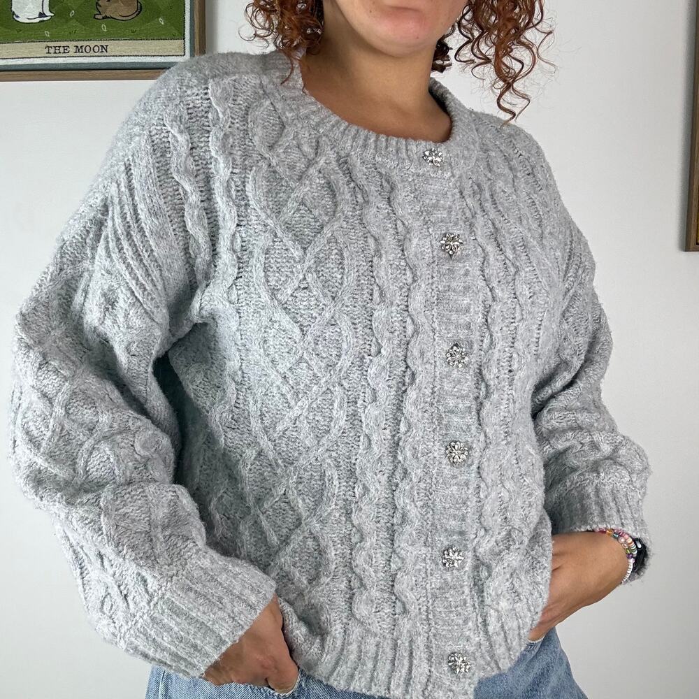 Free Assembly gray cardigan sweater XXL